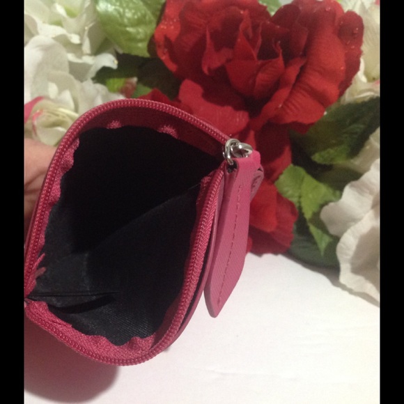 Owl Face Coin Purse Pink Faux Leather Zip Closure - Picture 7 of 10